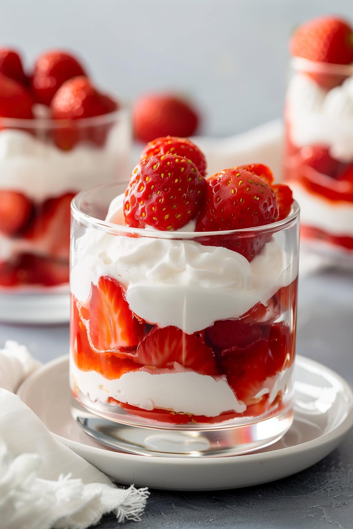 Strawberry Eton Mess in a glass