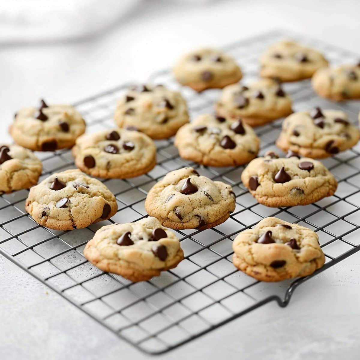 Banana bread chocolate chip cookies on cooling rack