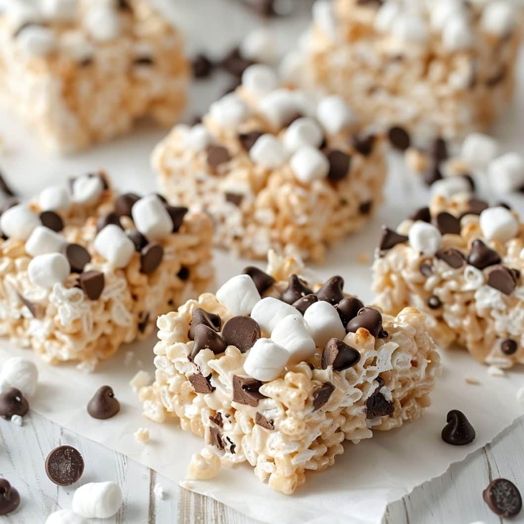 Mini Rice Chips Chocolate Chip Rice Krispie Treats - Insanely Good