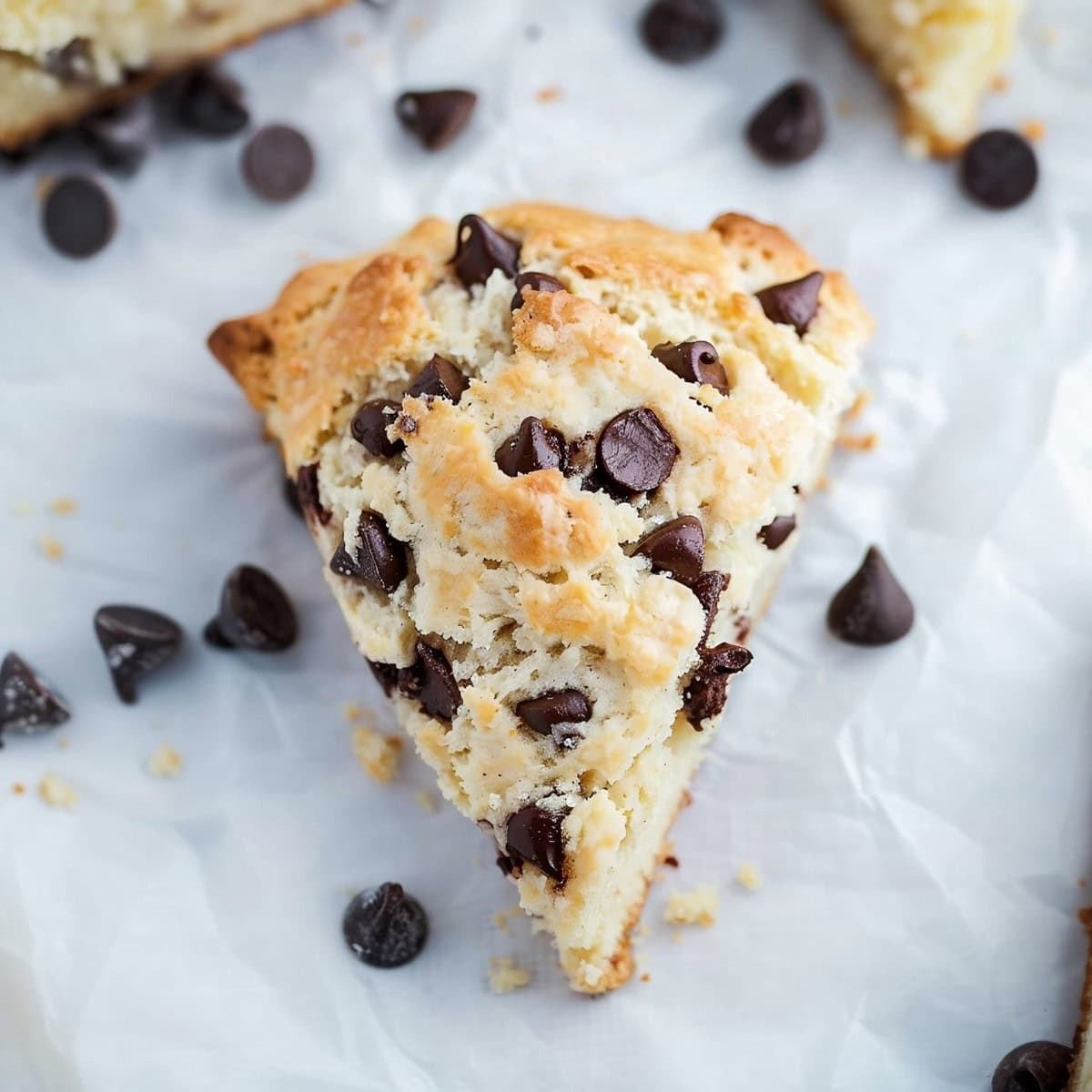 Chocolate Chip Scone, top down view