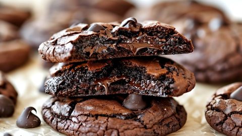 Chocolate Espresso Cookies Stacked