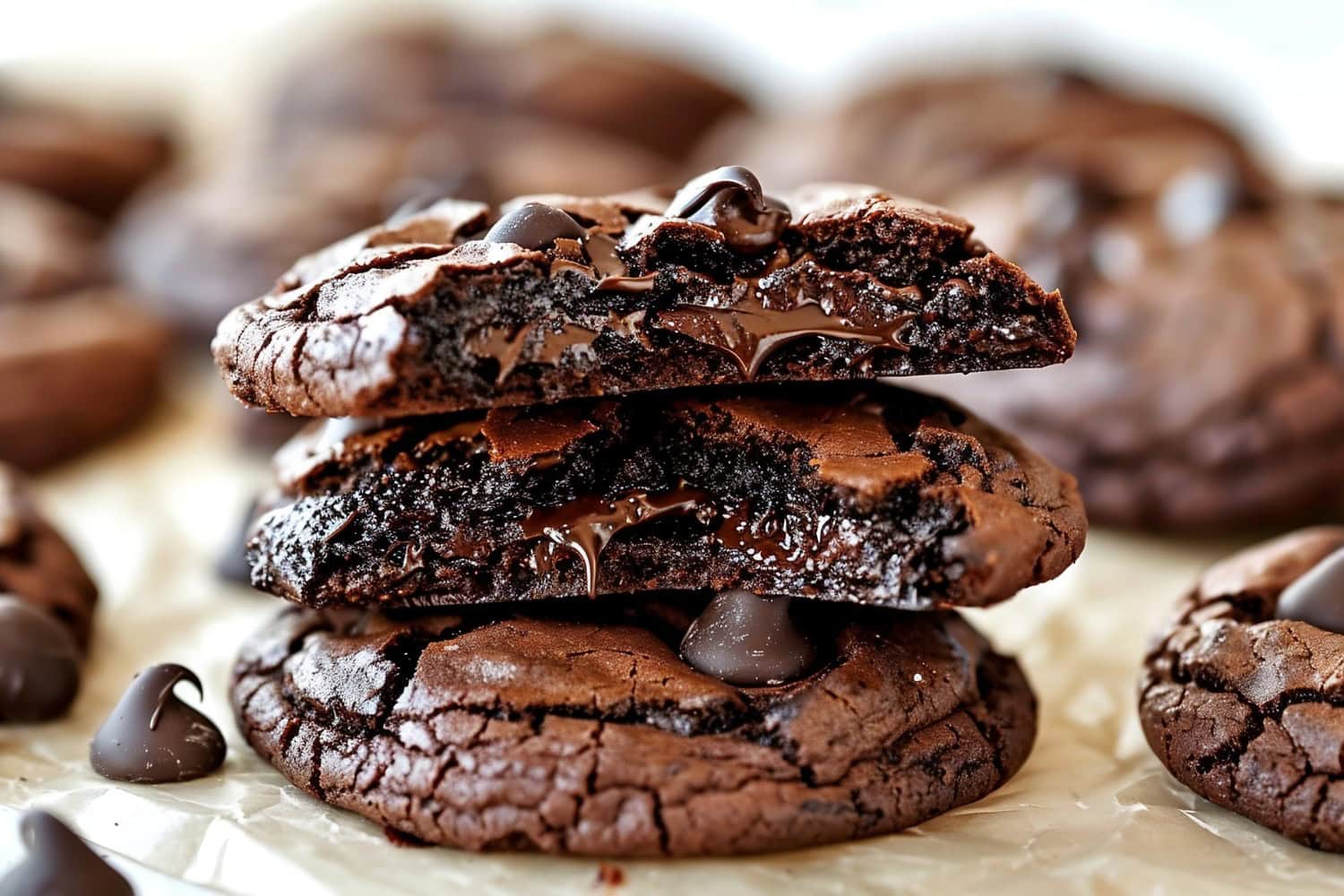 Chocolate Espresso Cookies Stacked