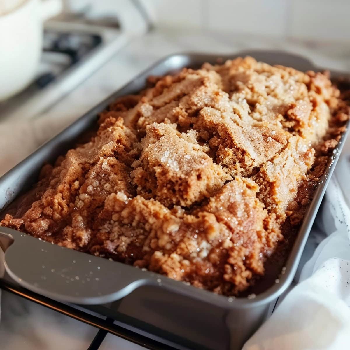 Cinnamon Crunch Banana Bread in a Loaf Pan