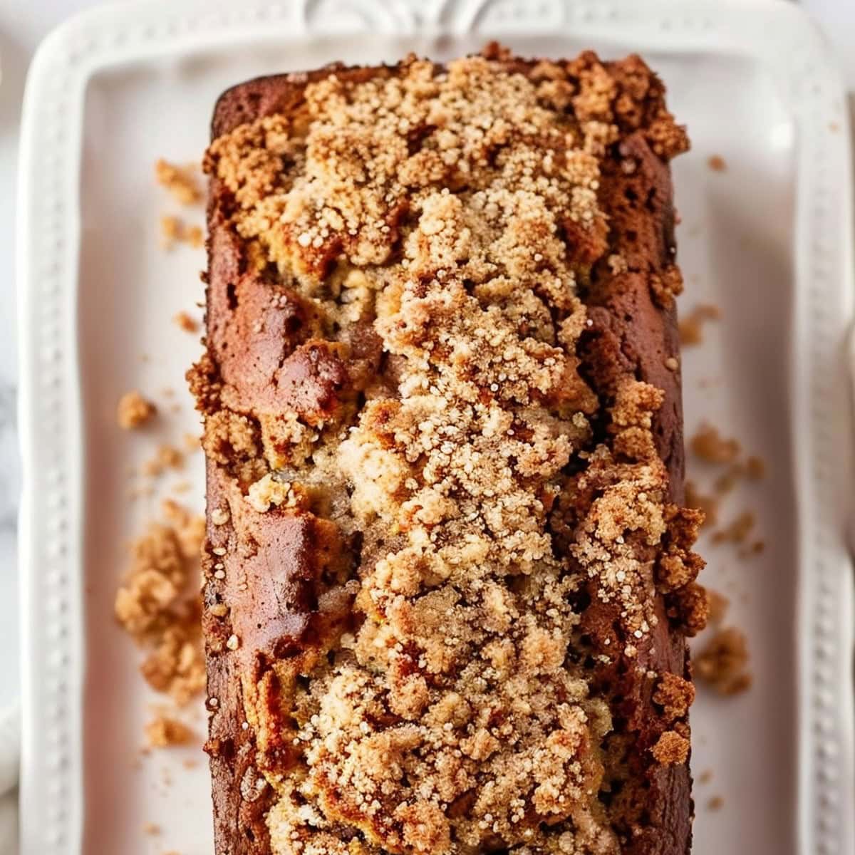 Cinnamon Crunch Banana Bread, Top View