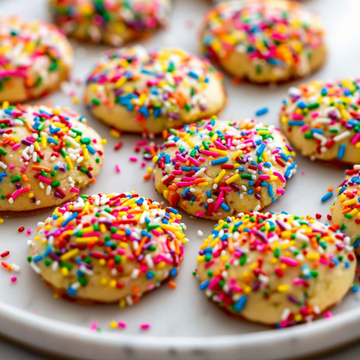 Funfetti cookies on a plate