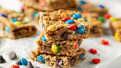 Monster Cookie Bars Stacked