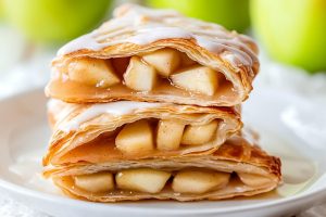 Homemade apple turnovers with a warm, spiced apple filling.