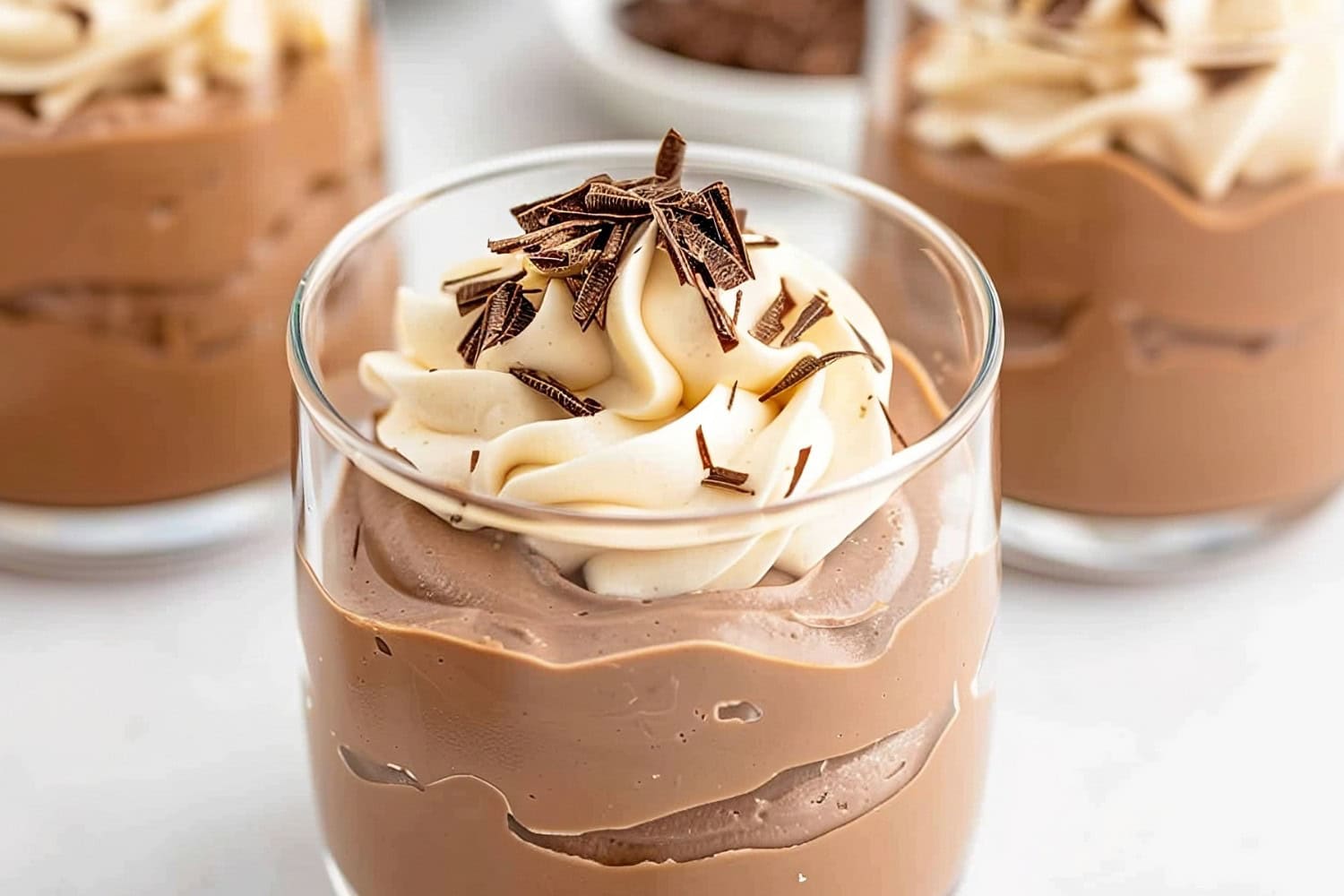 Three Glasses of Homemade Bailey's Chocolate Mousse