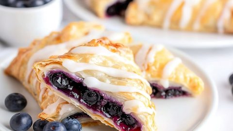 Warm and freshly baked blueberry turnovers