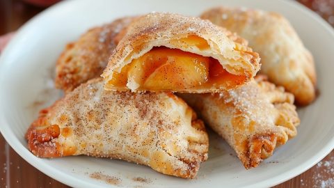 Classic peach hand pies with a rich, fruity filling.