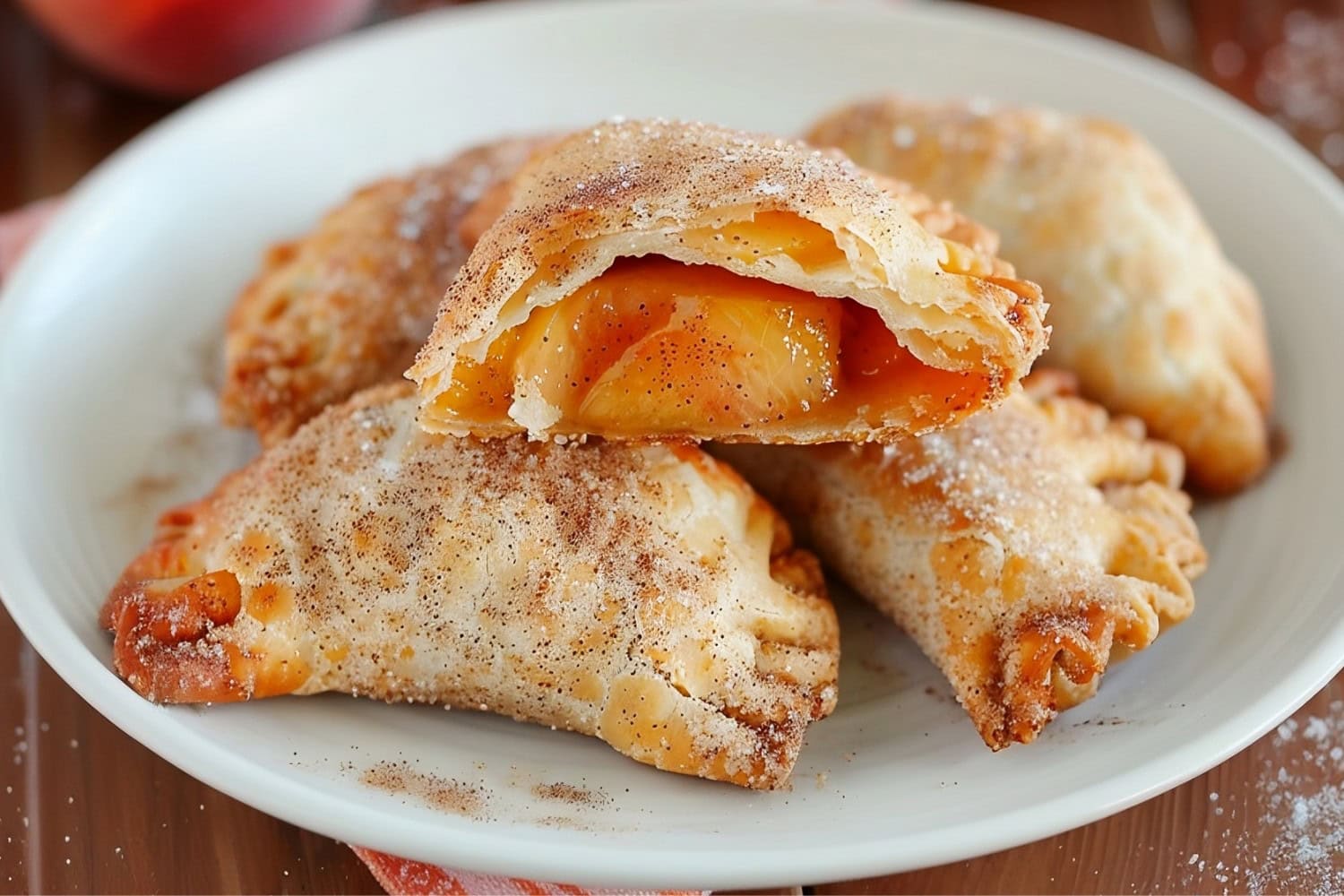 Classic peach hand pies with a rich, fruity filling.