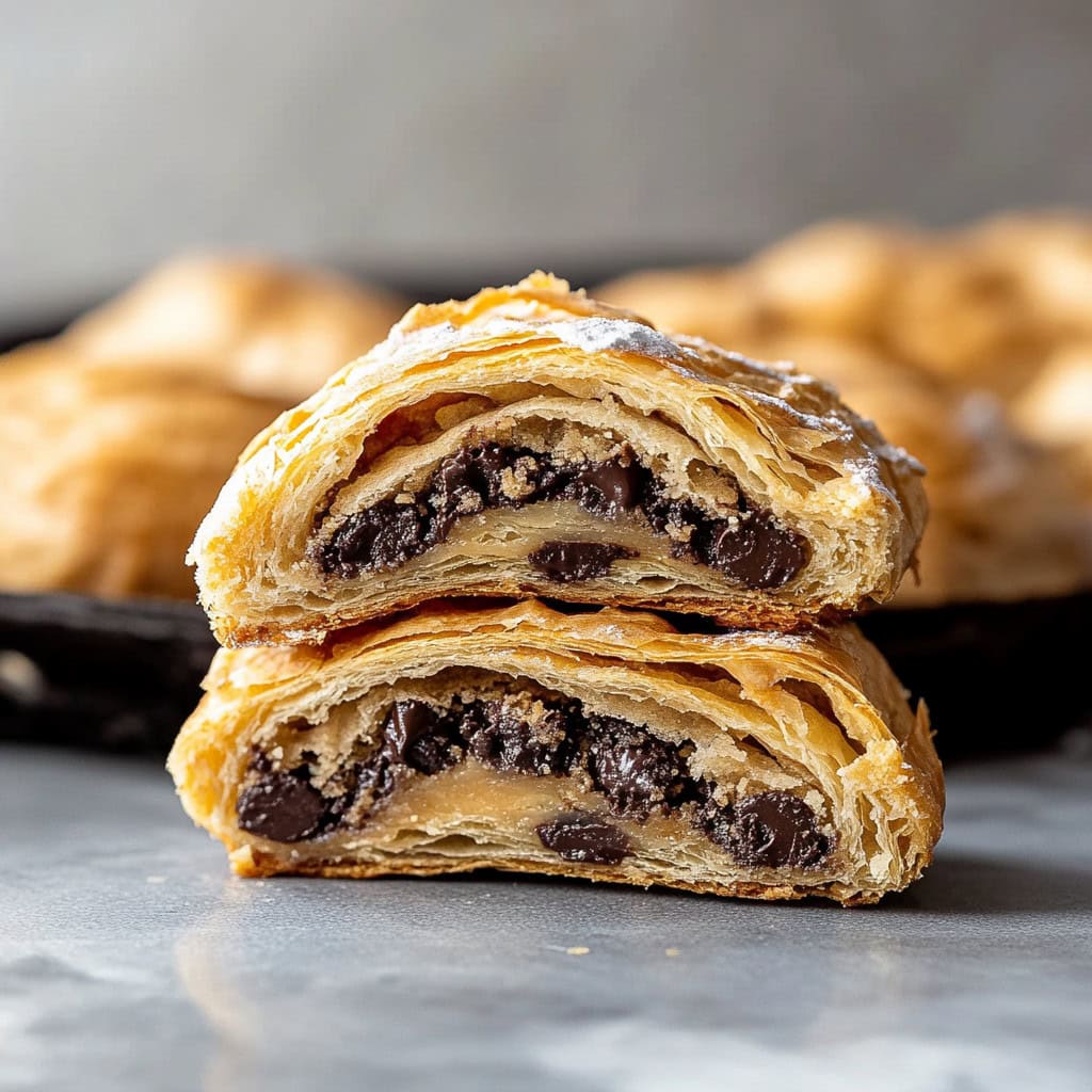 Viral Cookie Croissant cut in half