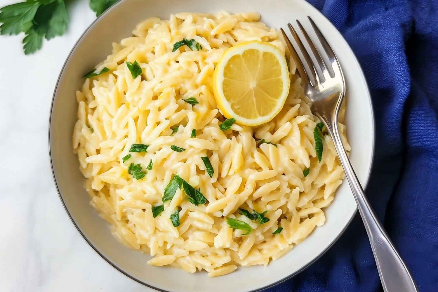 Easy and delicious homemade lemon orzo pasta.