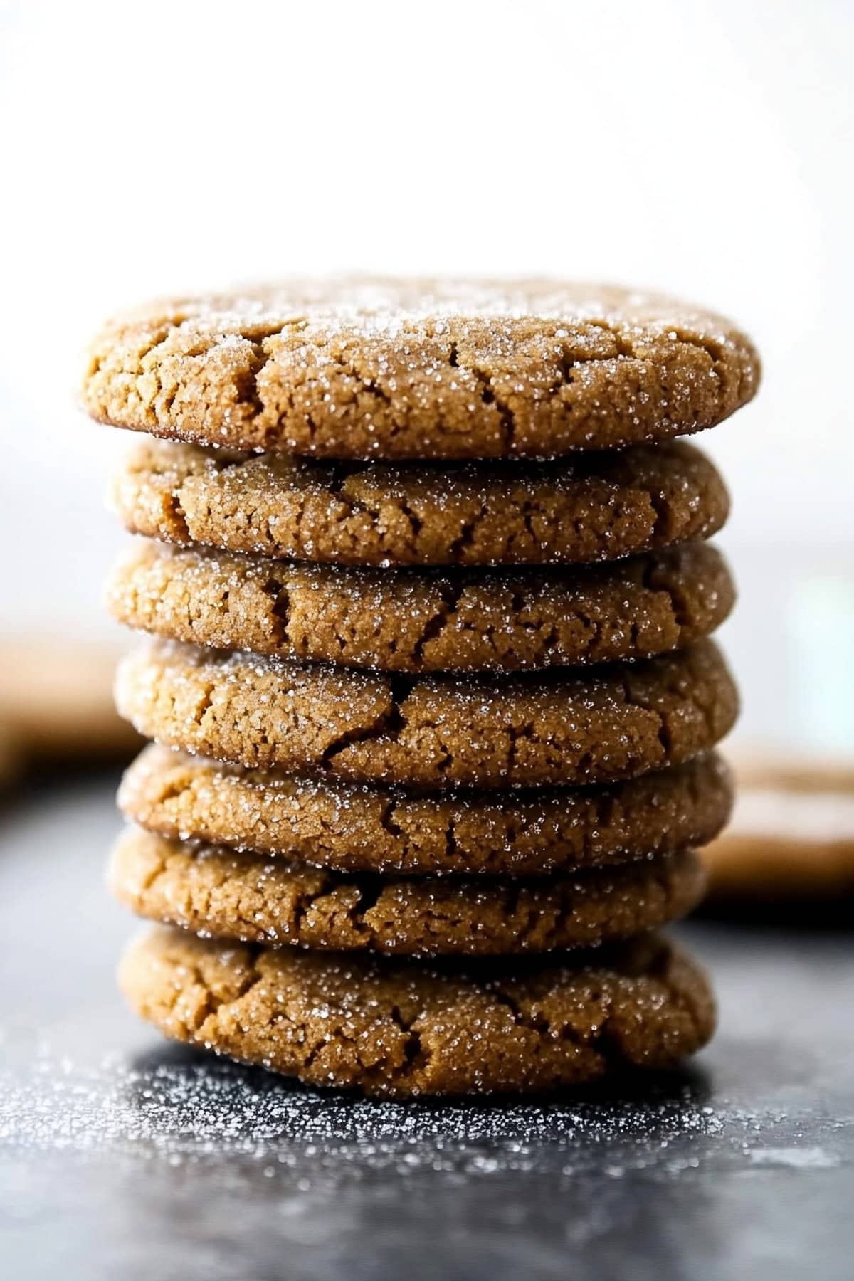 Soft molasses cookies with a crinkled top and rich, spicy aroma.