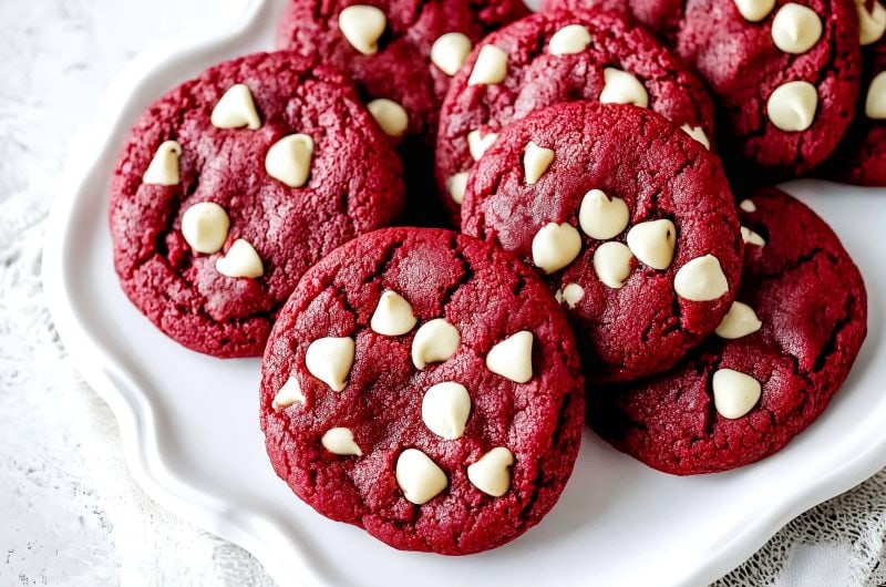 Red Velvet White Chocolate Chip Cookies