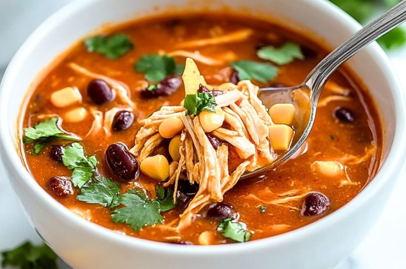 Slow Cooker Chicken Enchilada Soup