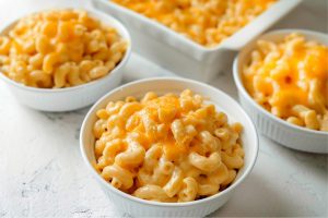 Cheesy Boston Market mac and cheese with perfectly cooked pasta.