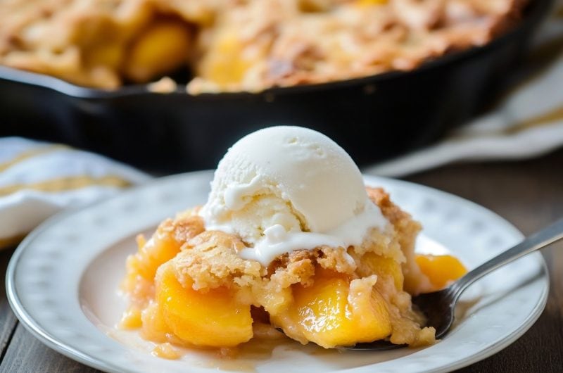 Cast Iron Skillet Peach Cobbler