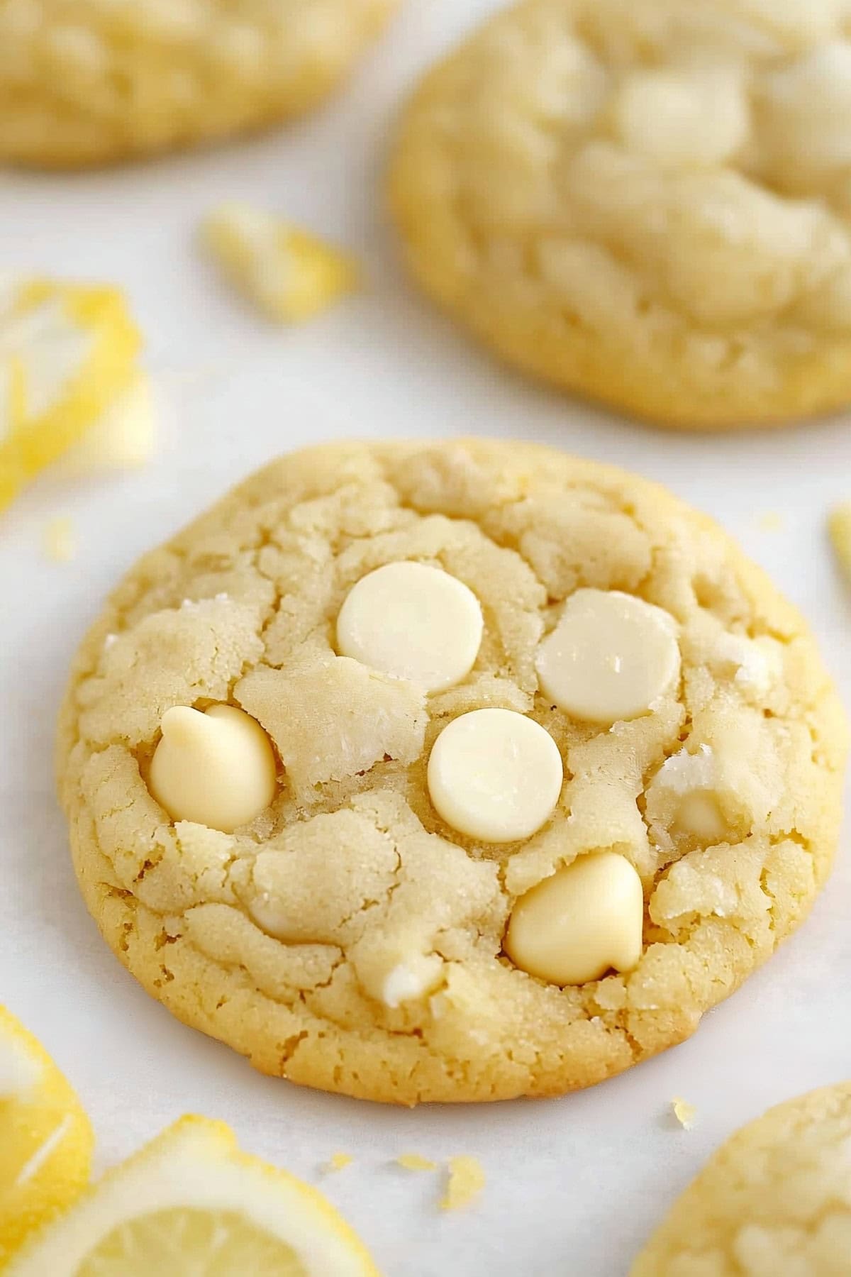 Lemon White Chocolate Chip Cookie close up