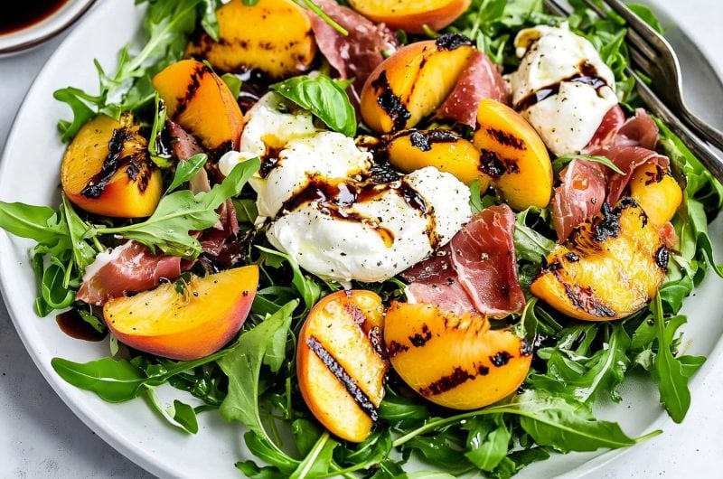 Grilled Peach and Burrata Salad