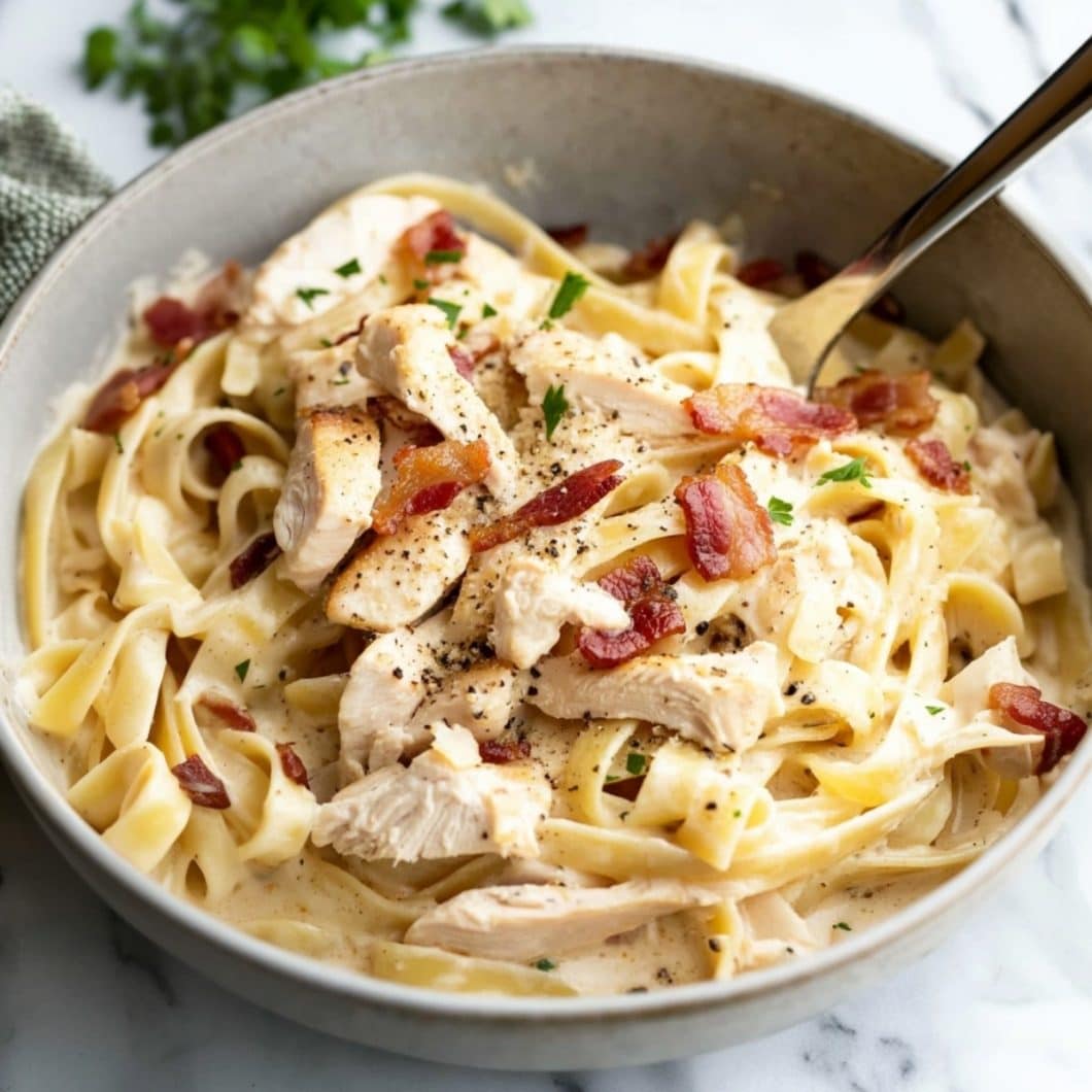Creamy Chicken and Bacon Pasta - Insanely Good