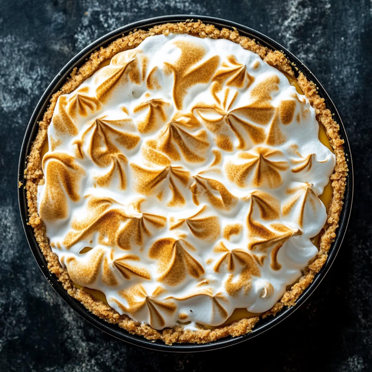 Butterscotch Pie with Meringue, top view