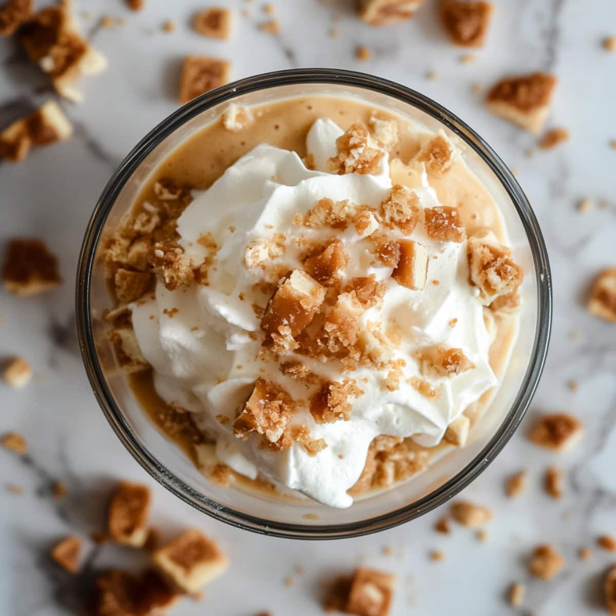 Homemade Butterscotch Pudding, top view