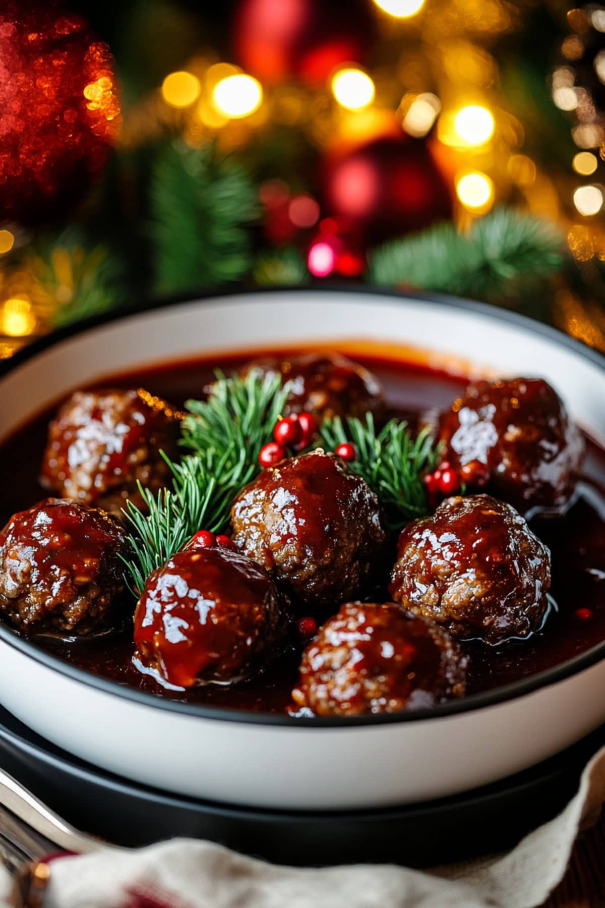 Christmas Meatballs with cranberries