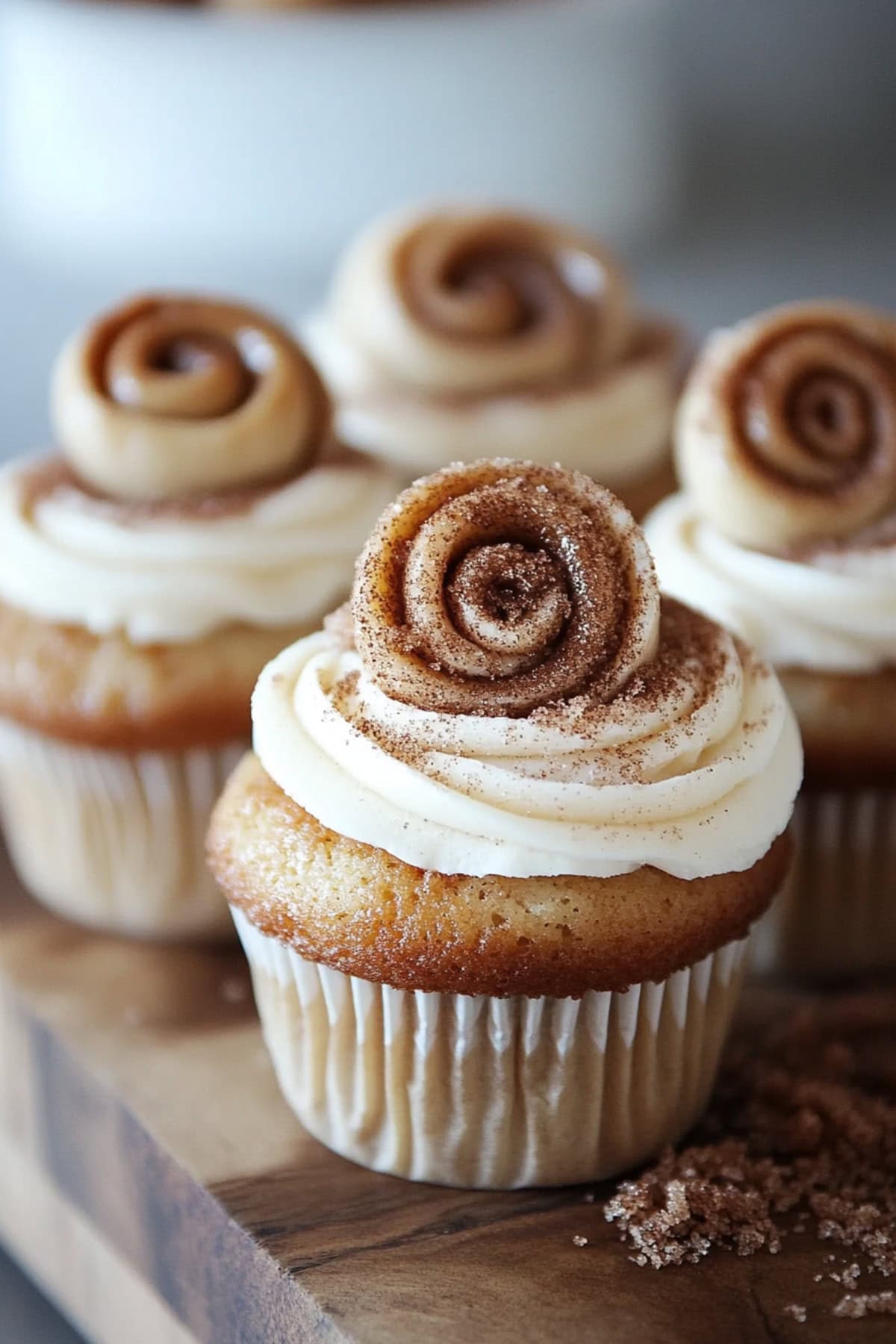 Cinnamon Swirl Cupcakes with Cream Cheese Frosting