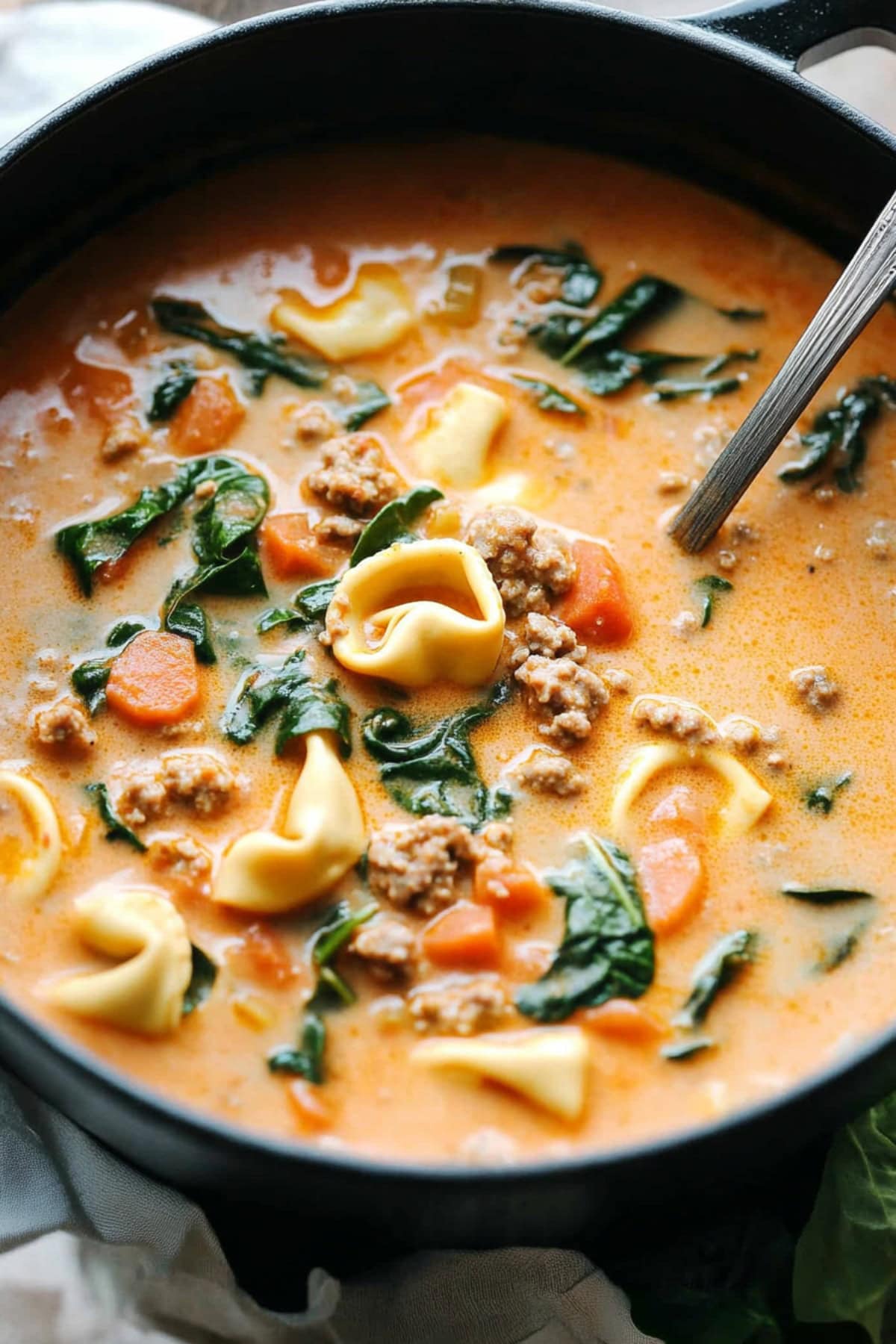 Creamy Sausage Tortellini Soup