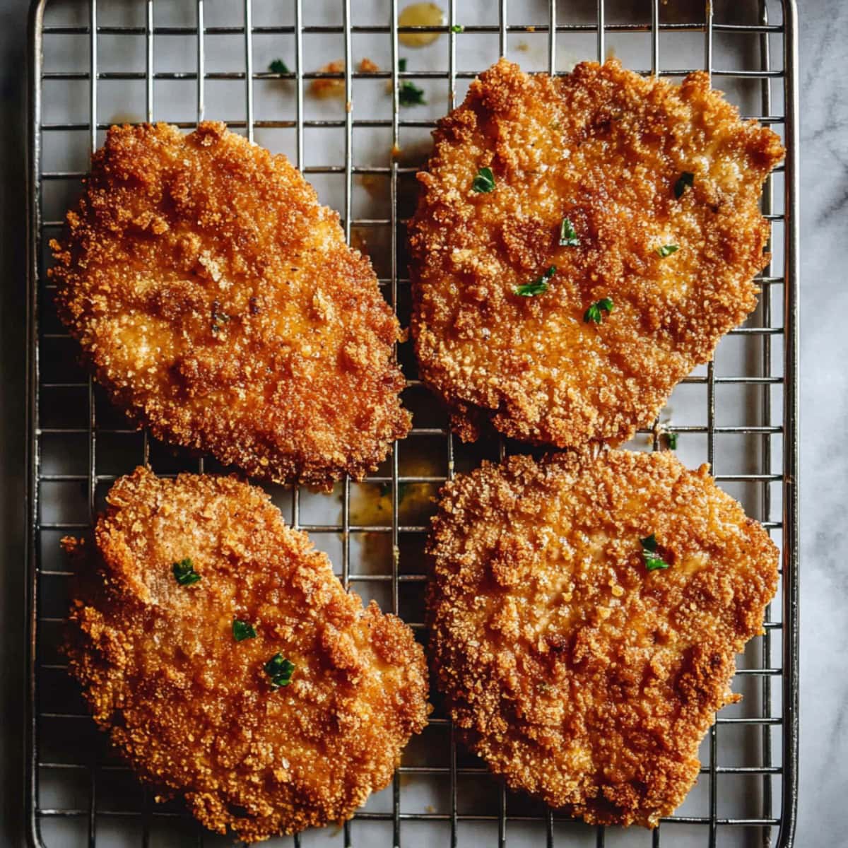 Crispy Fried Pork Tenderloin on a Wire Rack