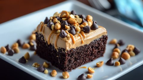 Peanut Butter Chocolate Poke Cake Recipe