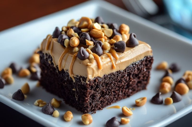 Peanut Butter Chocolate Poke Cake Recipe