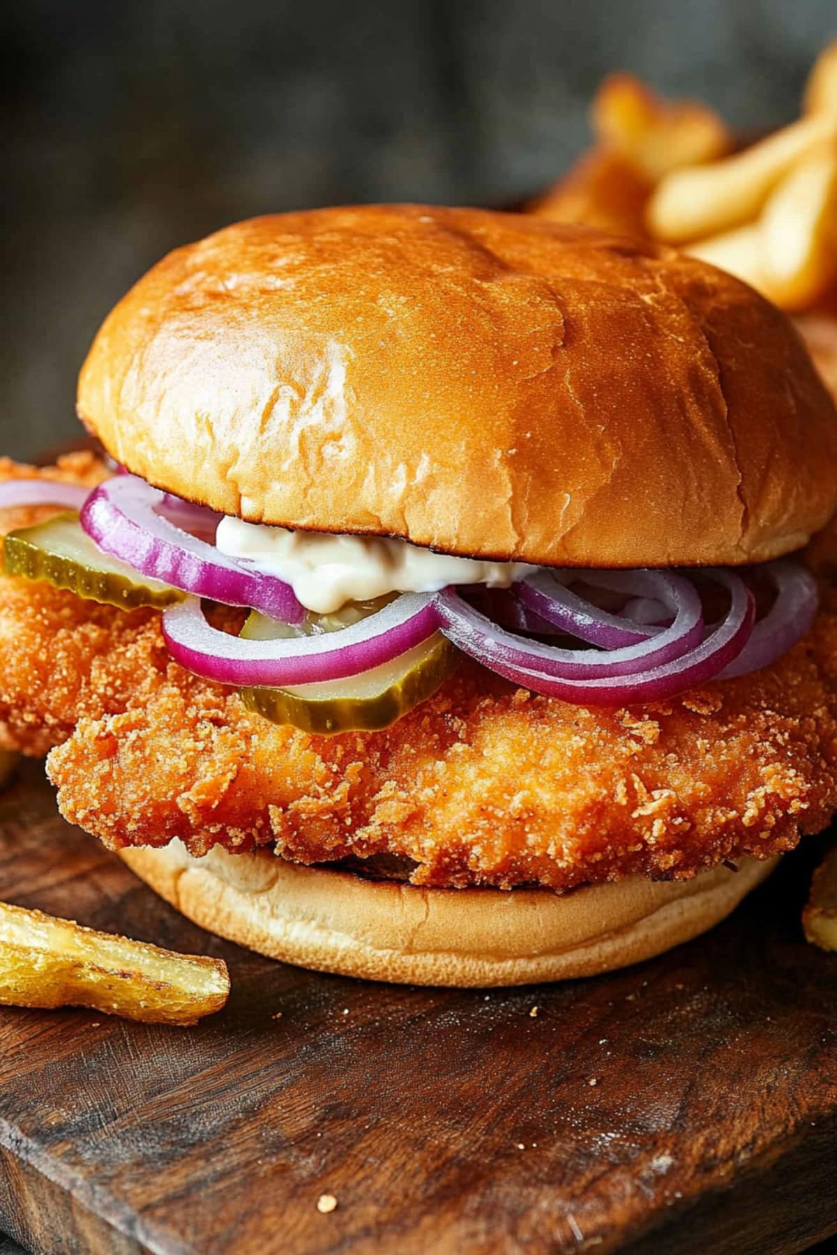 Pork Tenderloin Sandwich served with Fries