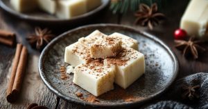 Squares of Eggnog Fudge