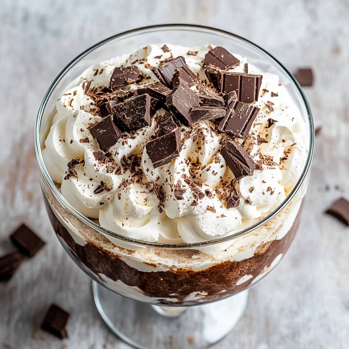 Chocolate Brownie Trifle, top view