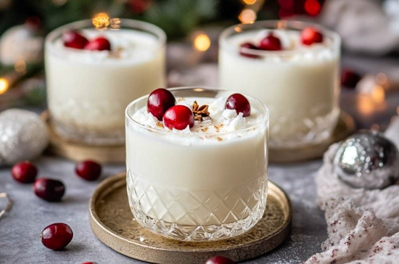 White Christmas Punch in Glasses