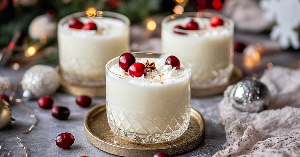 White Christmas Punch in Glasses