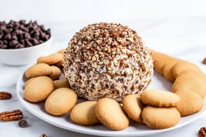 Chocolate Chip Cheese Ball served with cookies