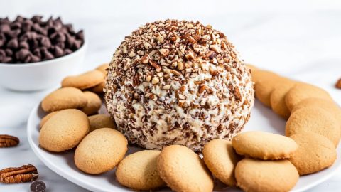 Chocolate Chip Cheese Ball served with cookies