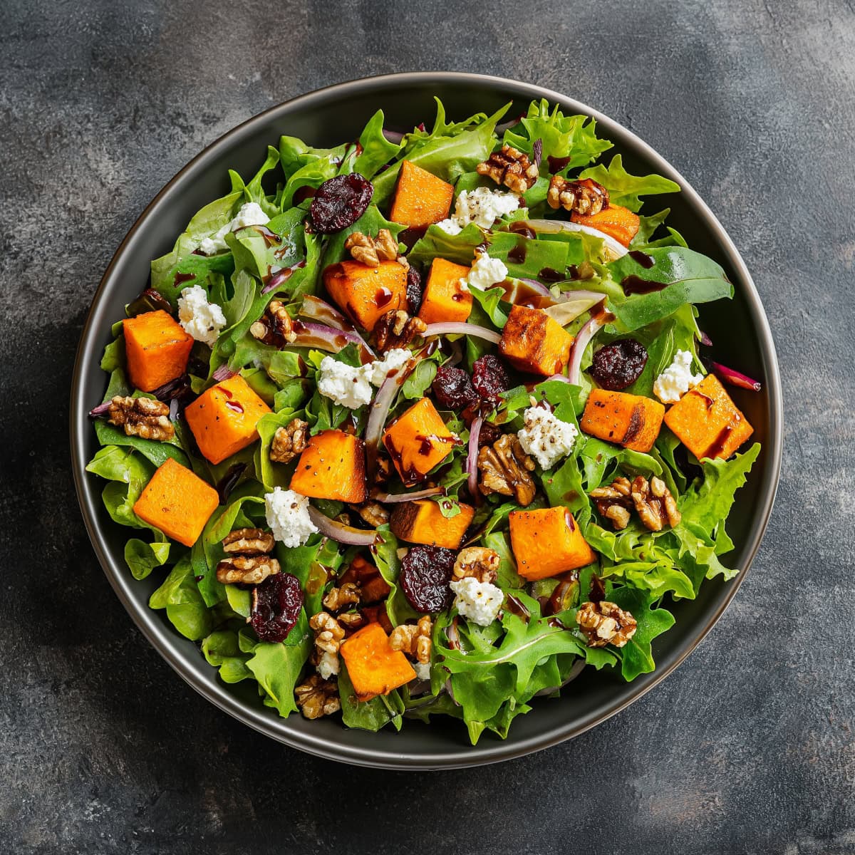 Roasted Butternut Squash Salad, top view