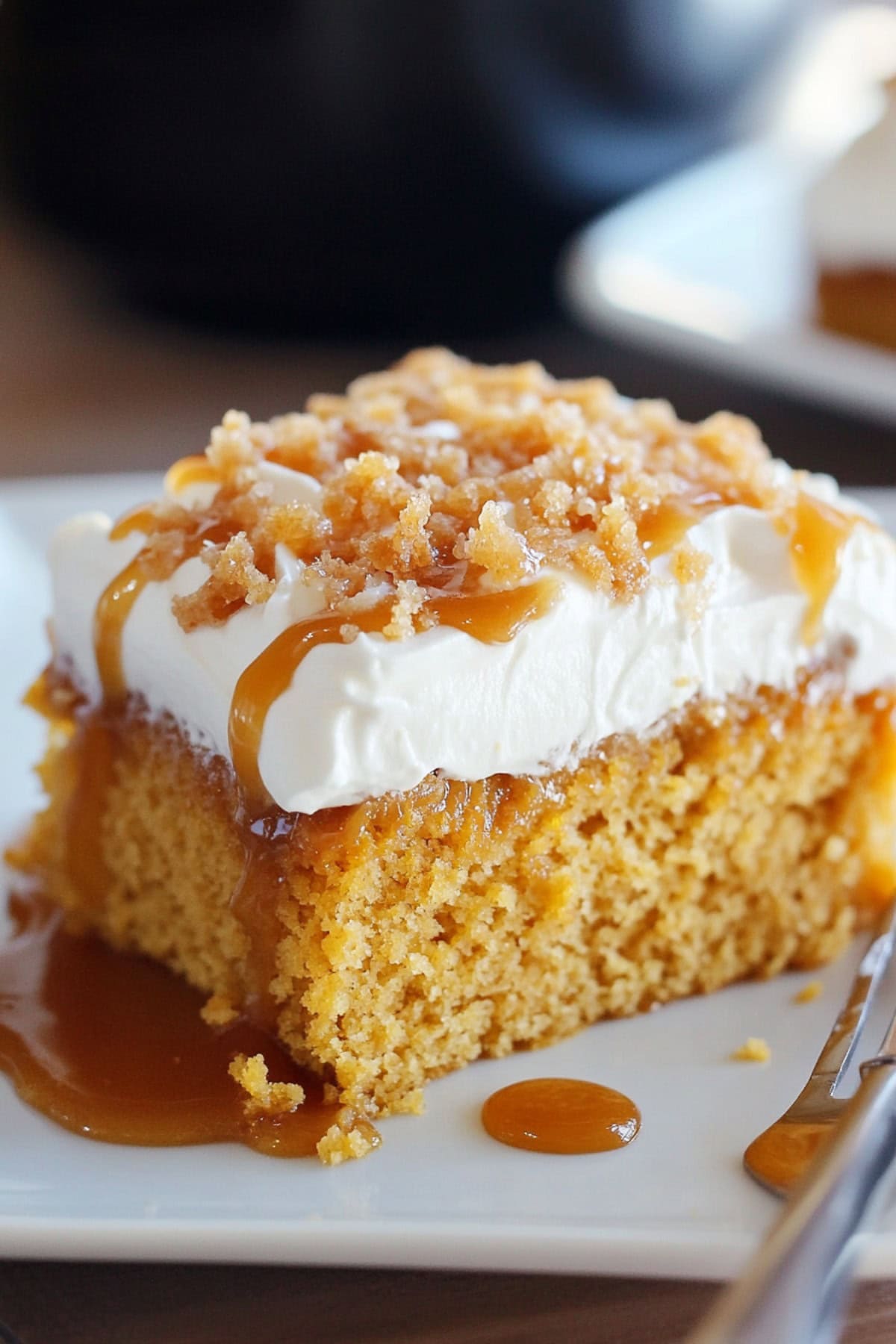 A Slice of Pumpkin Spice Poke Cake