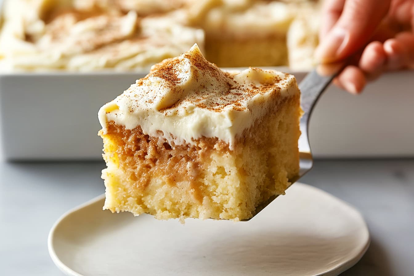 Cinnamon Roll Poke Cake