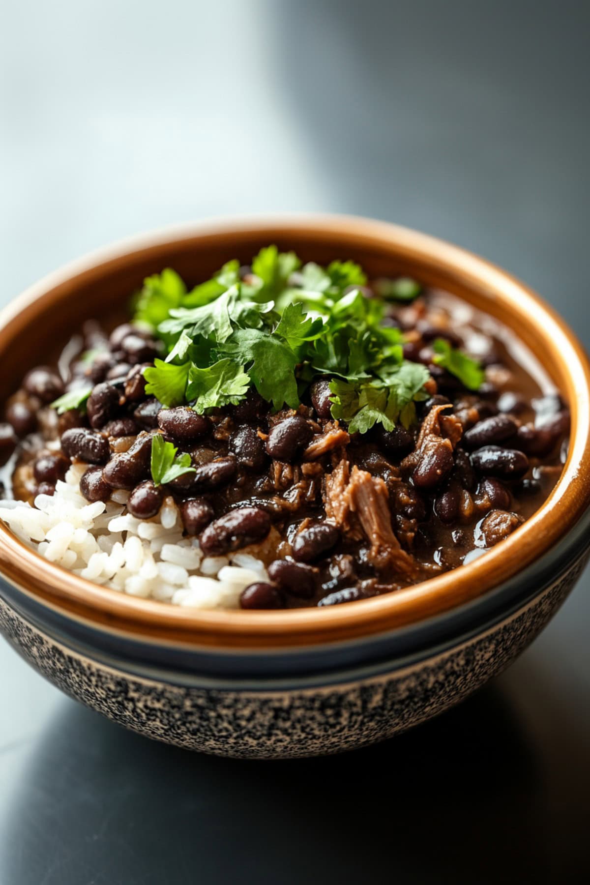 Cuban Black Beans with Rice and Pulled Pork