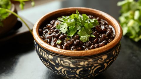 Cuban Black Beans with Fresh Cilantro