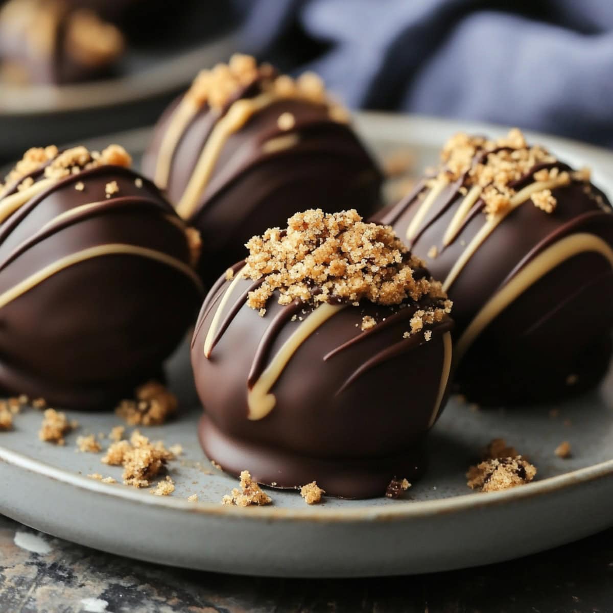 Peanut Butter Cake Truffles on a Plate