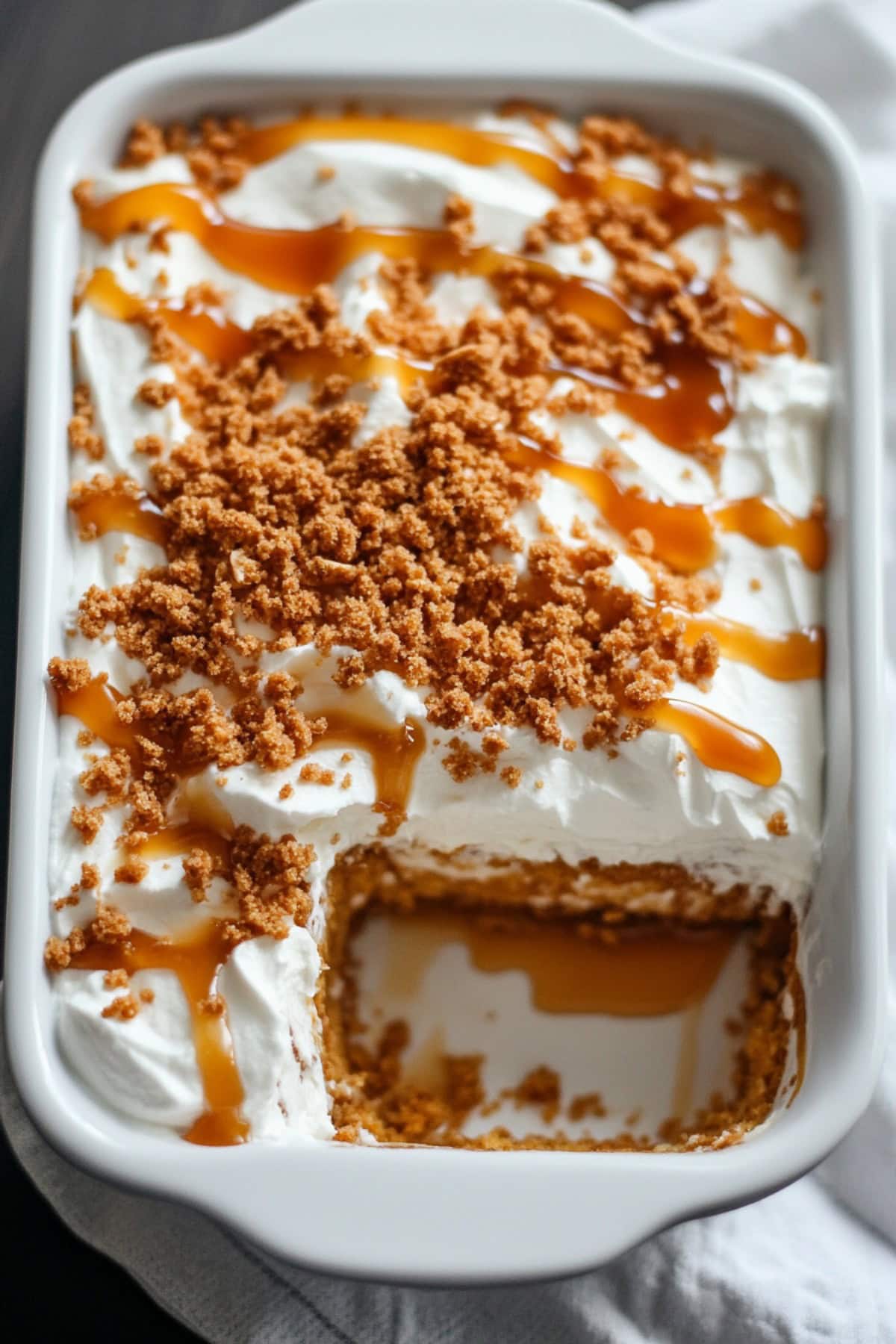 Pumpkin Spice Poke Cake, Top View