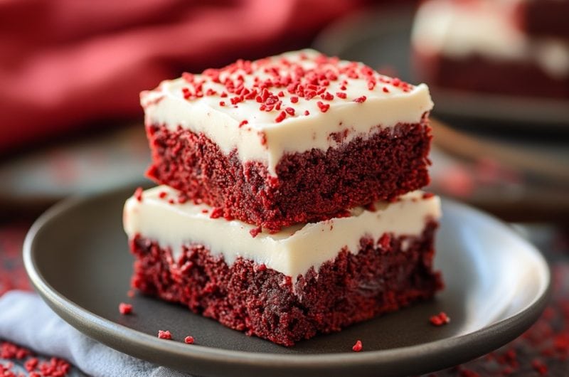 Red Velvet Brownies with Cream Cheese Frosting