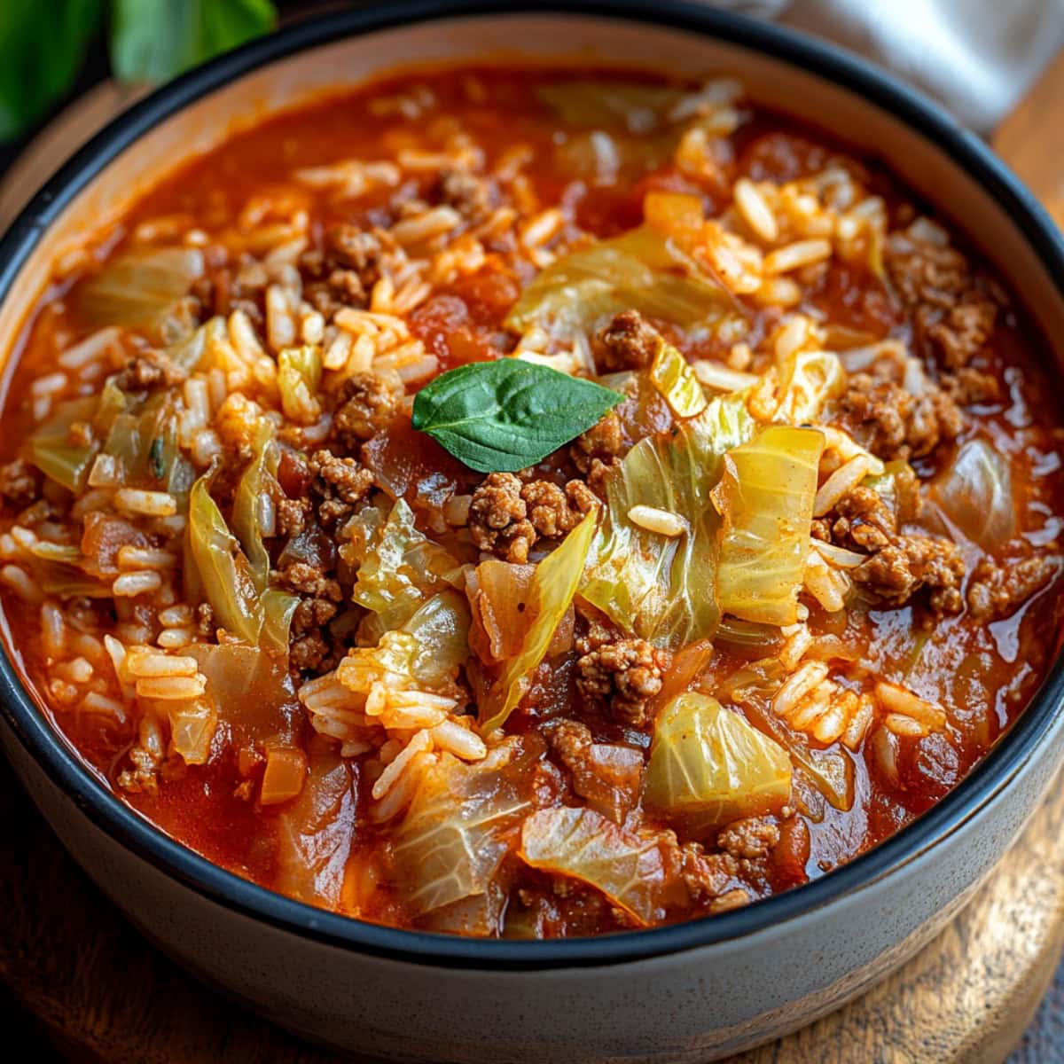 Unstuffed Cabbage Rolls Stew in a Bowl