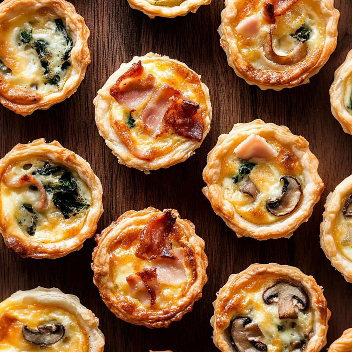 A Selection of Mini Quiches, top view